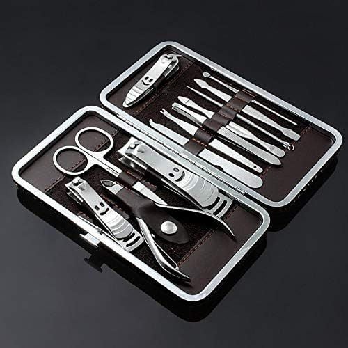 Picture of NYT 12-Pcs Manicure & Pedicure Nail Cutter Set | Professional Nail Care Kit | Clippers, Scissors & Grooming Tools - Black