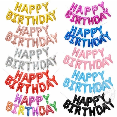 Picture of Happy Birthday Letter Foil Balloon Birthday Party Supplies, Happy Birthday Balloons for Party Decoration - Gold