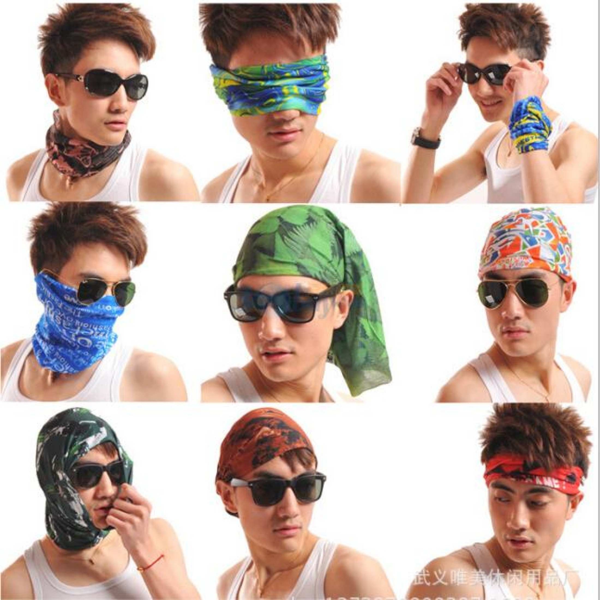 Picture of 2  Pcs Half Face Handkerchief (Multicolored)