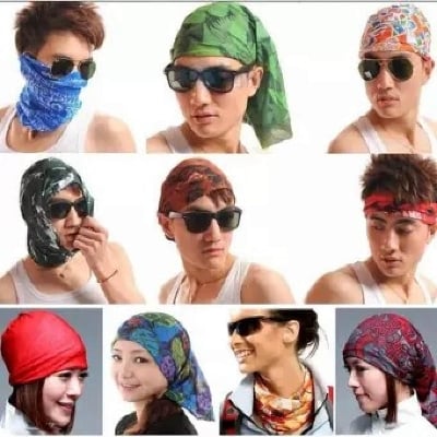 Picture of 2 Pcs 9 in 1 Biker Half Face Handkerchief (Multicolored)