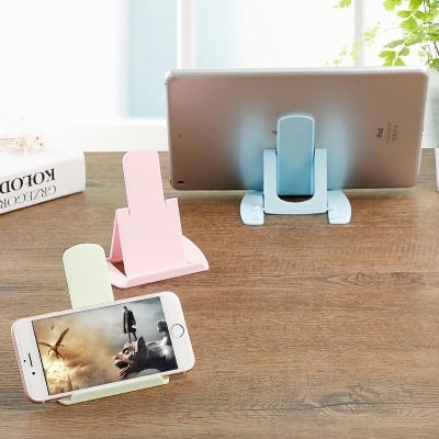 Picture of Card cell phone holder foldable two-shift adjustable mobile phone seat portable plastic mobile phone holder