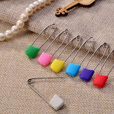 Picture of Multicolor 24 Pcs Colorful Stainless Steel SS Safety Pin Nappy Pin Saree pin Hijab Pin for Women