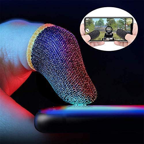 Picture of Pubg & Free Fire Call of Duty Anti-Slip Thumb Sleeve, Slip-Proof Sweat-Proof Professional Touch Screen Thumbs Finger Sleeve for Pubg Mobile Phone Game Gaming Gloves (1 Pair)(Color May Vary)
