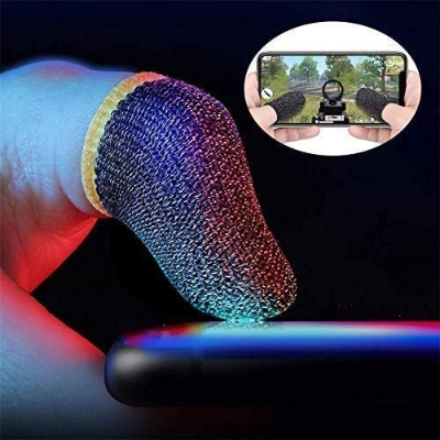Picture of Pubg & Free Fire Call of Duty Anti-Slip Thumb Sleeve, Slip-Proof Sweat-Proof Professional Touch Screen Thumbs Finger Sleeve for Pubg Mobile Phone Game Gaming Gloves (1 Pair)(Color May Vary)