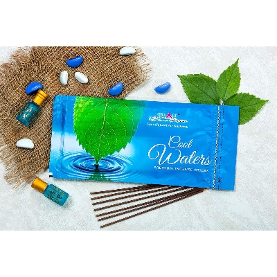 Picture of Shah fragrances Cool Waters Zipper Incense Sticks with burning time of 40 to 45 mins approx.