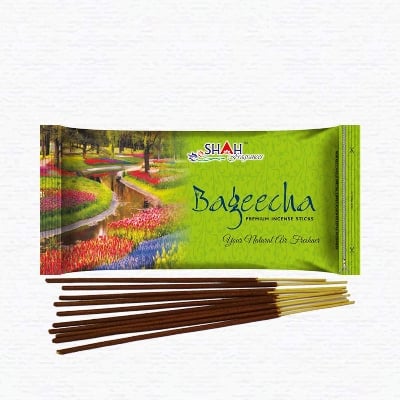 Picture of Shah fragrances Bageecha Zipper Incense Sticks burning time of 40 to 45 mins approx.
