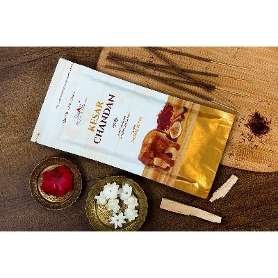 Picture of Shah fragrances Kesar Chandan Zipper Incense Sticks (Pack of 1*130 Grams)