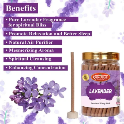 Picture of E.Floor Bamboo Less Dhoop Sticks With Stand Holder Lavender Fragrance, Puja Item, Gift Agarbatti