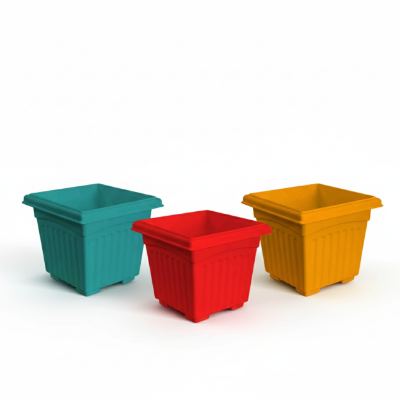 Picture of 4.5 Inch Khandani Square Tub - 3 Pcs | Plant Container for Bangladeshi Gardens