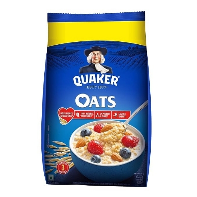 Picture of Quaker Oats 1Kg, Rolled Oats Natural Wholegrain, Nutritious Breakfast Cereals, Dalia Porridge, Easy To Cook, Honey