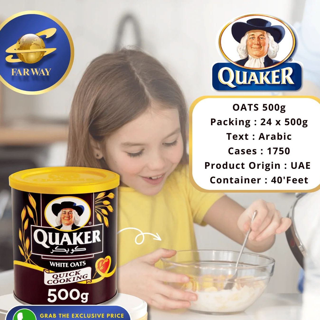Picture of UAE Products Quaker White Oats -500gm