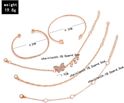 Picture of New And Good Quality Pearl Crystal Butterfly Bracelet Set For Women