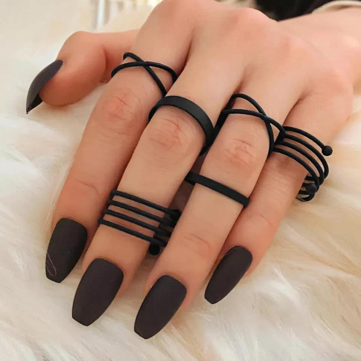 Picture of Trendsetter -Upscale Living -New Punk Finger Rings 6pcs/set Metal Rings for Women Girls- Inventive Choice Preferble - Low Hassle and Maintanance