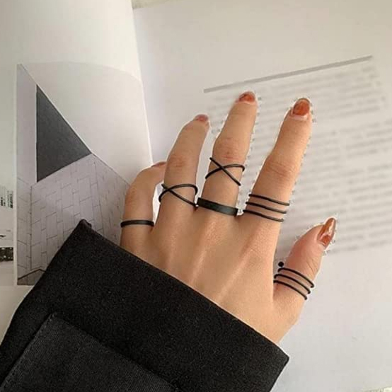 Picture of Trendsetter -Upscale Living -New Punk Finger Rings 6pcs/set Metal Rings for Women Girls- Inventive Choice Preferble - Low Hassle and Maintanance