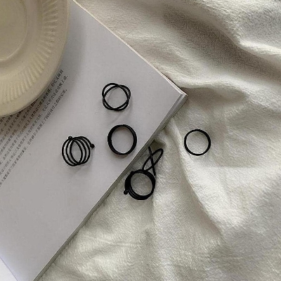 Picture of Trendsetter -Upscale Living -New Punk Finger Rings 6pcs/set Metal Rings for Women Girls- Inventive Choice Preferble - Low Hassle and Maintanance