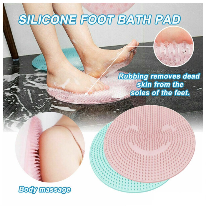 Picture of Silicone Bath Massage Brush, Non-Slip Back Massage Pad Bathroom Wash Foot Mat Exfoliating Dead Skin Foot Brush