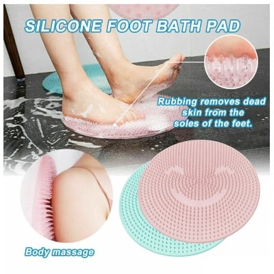 Picture of Silicone Bath Massage Brush, Non-Slip Back Massage Pad Bathroom Wash Foot Mat Exfoliating Dead Skin Foot Brush