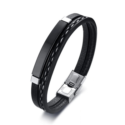 Picture of Leather Bracelet With Engraved Coordinates