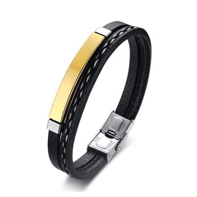 Picture of Leather Bracelet With Engraved Coordinates