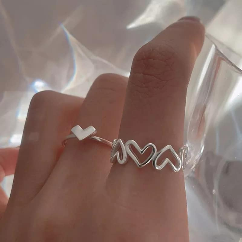 Picture of Highly Durable - Cute Silver Butterfly Couple Rings Fashion Finger Ring for Women - Sustainable Choice - Designed - Urban Vibes