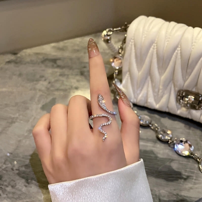 Picture of Athleisure - Avant Grade - Upscale Need - Zircon New Adjustable Snake Shape Finger Ring for Girls - Sensible - Must Have