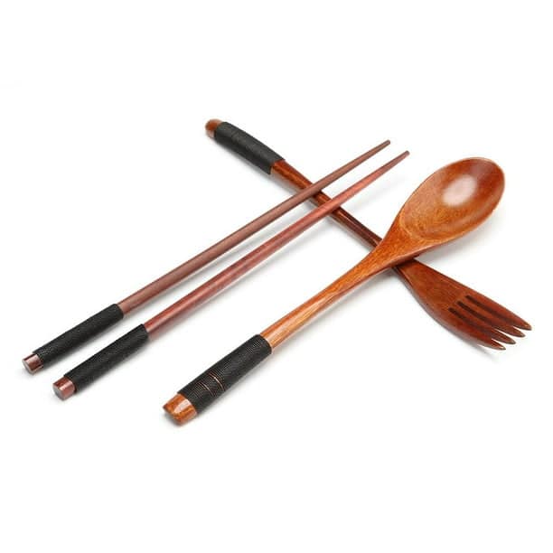 Picture of Japanese Wood Cooking Utensils With Case | Spoon Set, Natural wooden