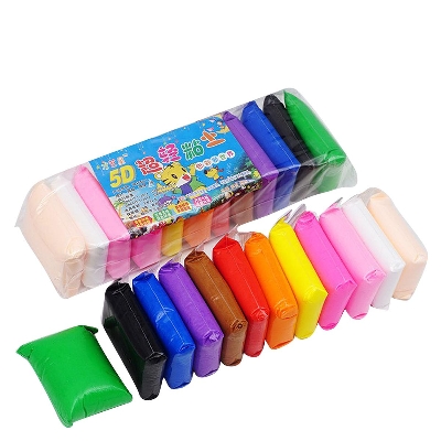 Picture of Colors/Set Super Light Clay with 3 Tools Air Drying Light Polymer Plasticine Modelling 5D Clay Handmade Educational Toy - 12pcs