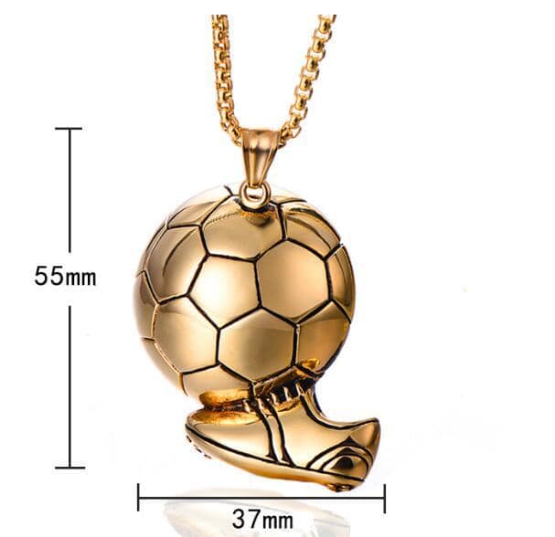 Picture of Stainless Steel Soccer Ball Sneakers Pendant Necklace Men