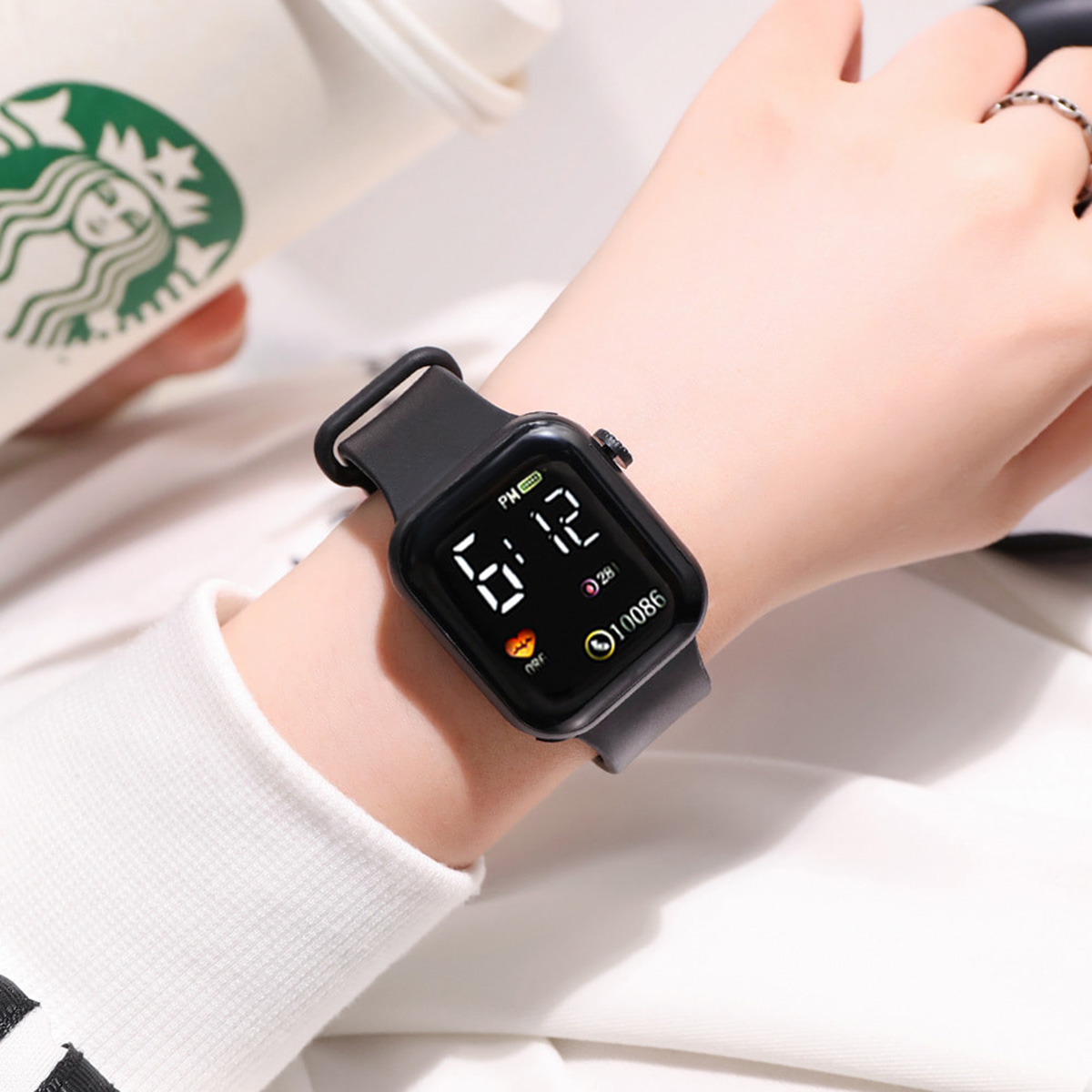 Picture of LED Digital Fashionable Luxury Silicone Band Sports Colourful Belt Watch for Men