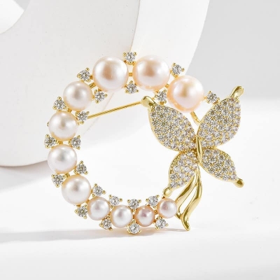 Picture of Fashionable Flower  Brooch Hijab Safety Pin for Women