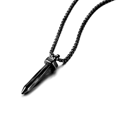 Picture of High Quality Hip Hop Necklace with Pendant for Men, Long Stainless Steel Necklace, Silver Color, Unique Streetwear, Jewelry
