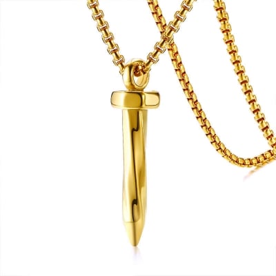 Picture of Twisted Nail Shape Titanium Steel Chain  For Men