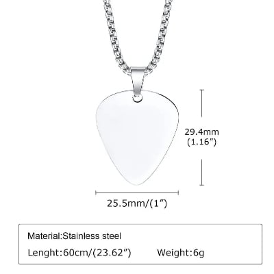 Picture of Guitar Pick Pendant Necklaces For Men Male Boys Gifts Jewelry/Gift for Men/Boys