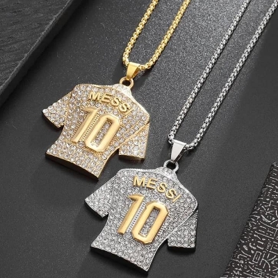 Picture of The Legend of Ice Zircon Pendant Silver Golden Necklace for Men Women Punk Hip-Hop Jewelry