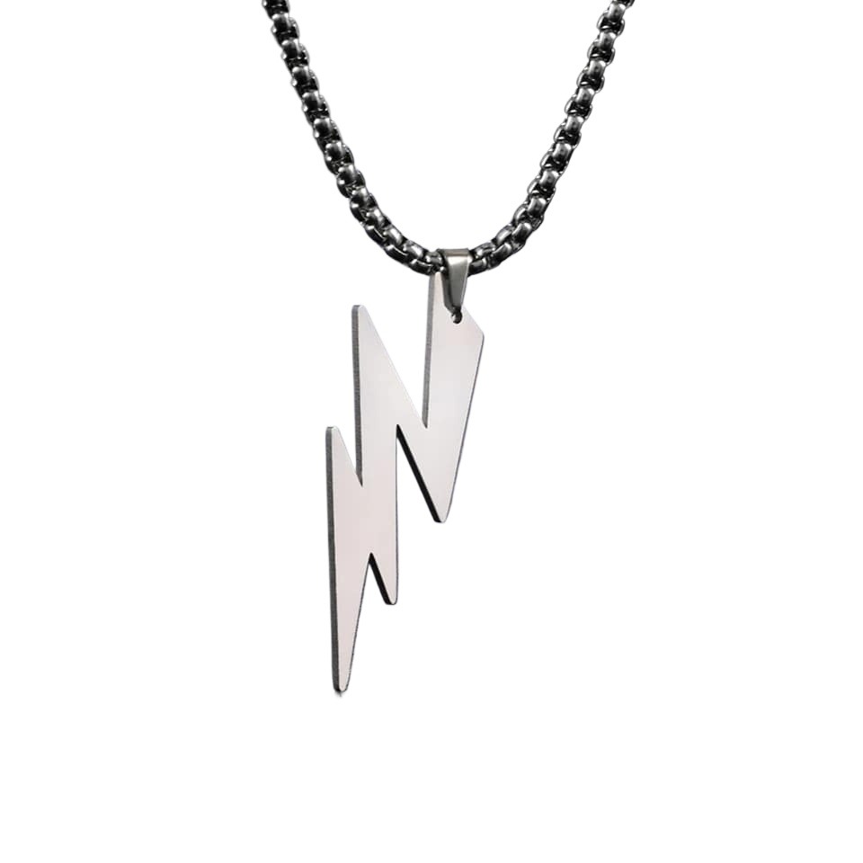 Picture of Black  Stainless Steel  Lightning Bolts Necklace Chain For Men