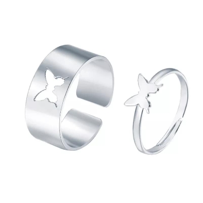 Picture of Fashion Real Love Heart Stainless Steel Couple Finger Ring