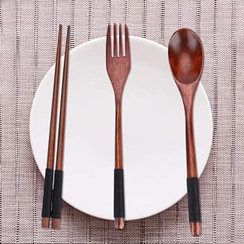 Picture of Japanese Wood Cooking Utensils With Case | Spoon Set, Natural wooden