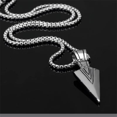 Picture of Silver Stainless Steel Arrow Rocking Pendant for Men