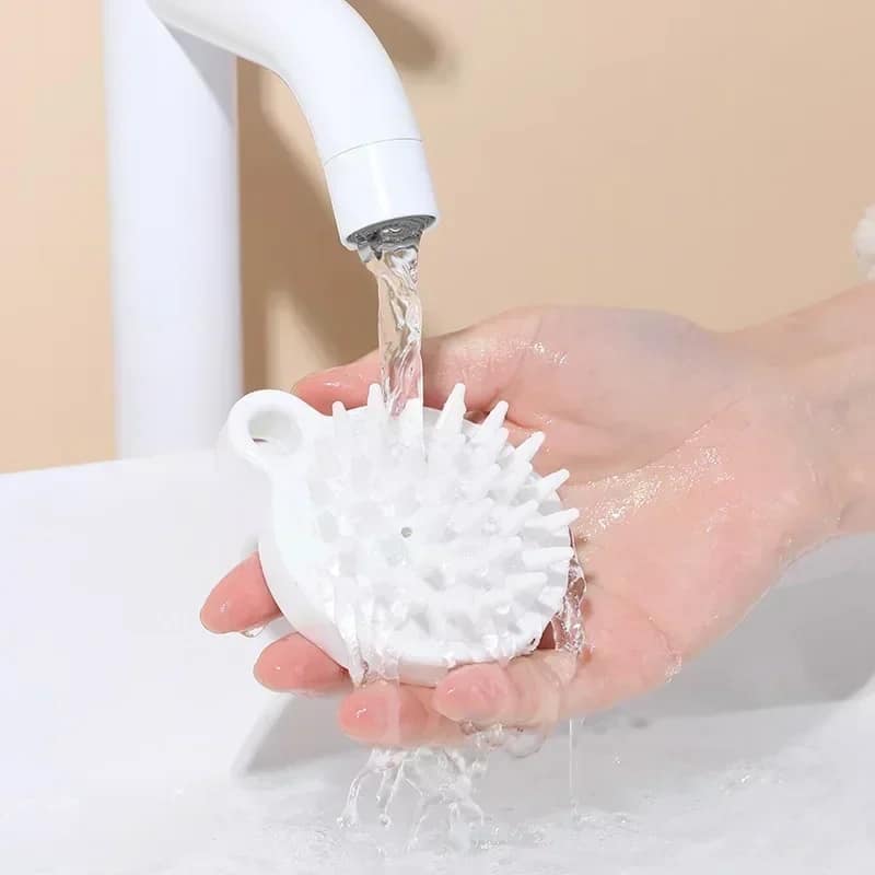 Picture of New White Hair Brushes Handheld Massage Brush Head Body Scalp Massage Brush Comb Hair Cleaning Comb Head Massager Cepillo Cabello