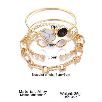 Picture of Sterling CZ Moon Star Bracelet for Women