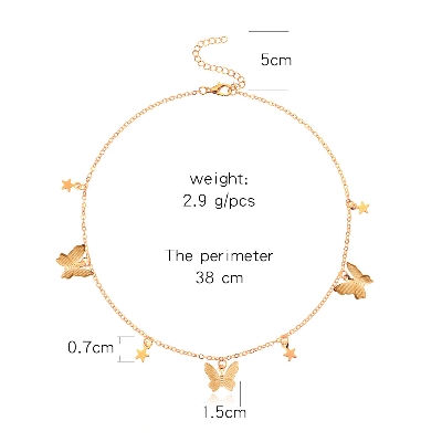 Picture of Butterfly Necklace For Women Lady Fashion Chain Choker Sparkling Classic Girl Necklace For Women