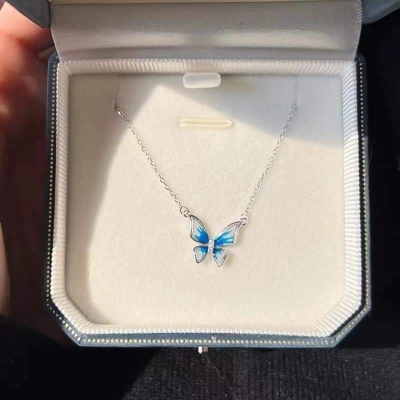 Picture of Indispensable -Korean Style Butterfly  Chain For Women Sweet Cute Chain proposal Wedding Fine Jewelry Gift - Chain For Girls- Innovative