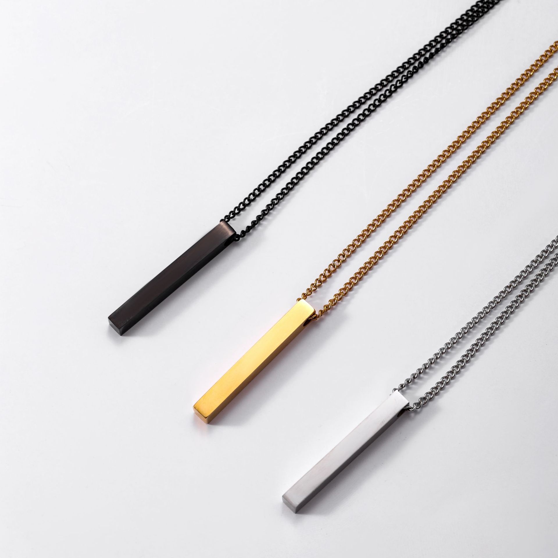 Picture of New Men's Arrow Black Silver Golden Pendant Necklace Stainless Steel Male Punk Retro Jewelry