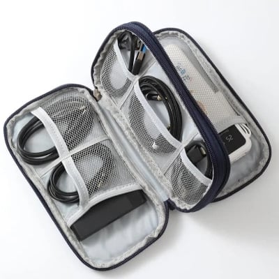 Picture of Three Layer Cable Organizer Bag Portable Storage Case for Data Line,Charger Power Bank,Hard Disk Universial Travel Organizer