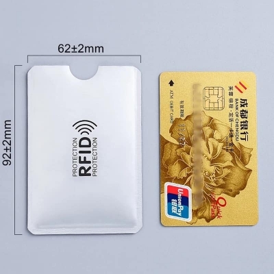 Picture of Ultrathin Anti-Rfid Wallet Blocking Reader Lock Bank Card Holder, Aluminium Smart Anti Theft Credit Card Cover Protection