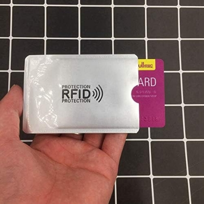 Picture of Ultrathin Anti-Rfid Wallet Blocking Reader Lock Bank Card Holder, Aluminium Smart Anti Theft Credit Card Cover Protection