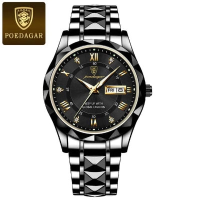 Picture of POEDAGAR Top Brand Luxury Man Wristwatch  Luminous Date Week Men Watches Stainless Steel Quartz Men's Watch