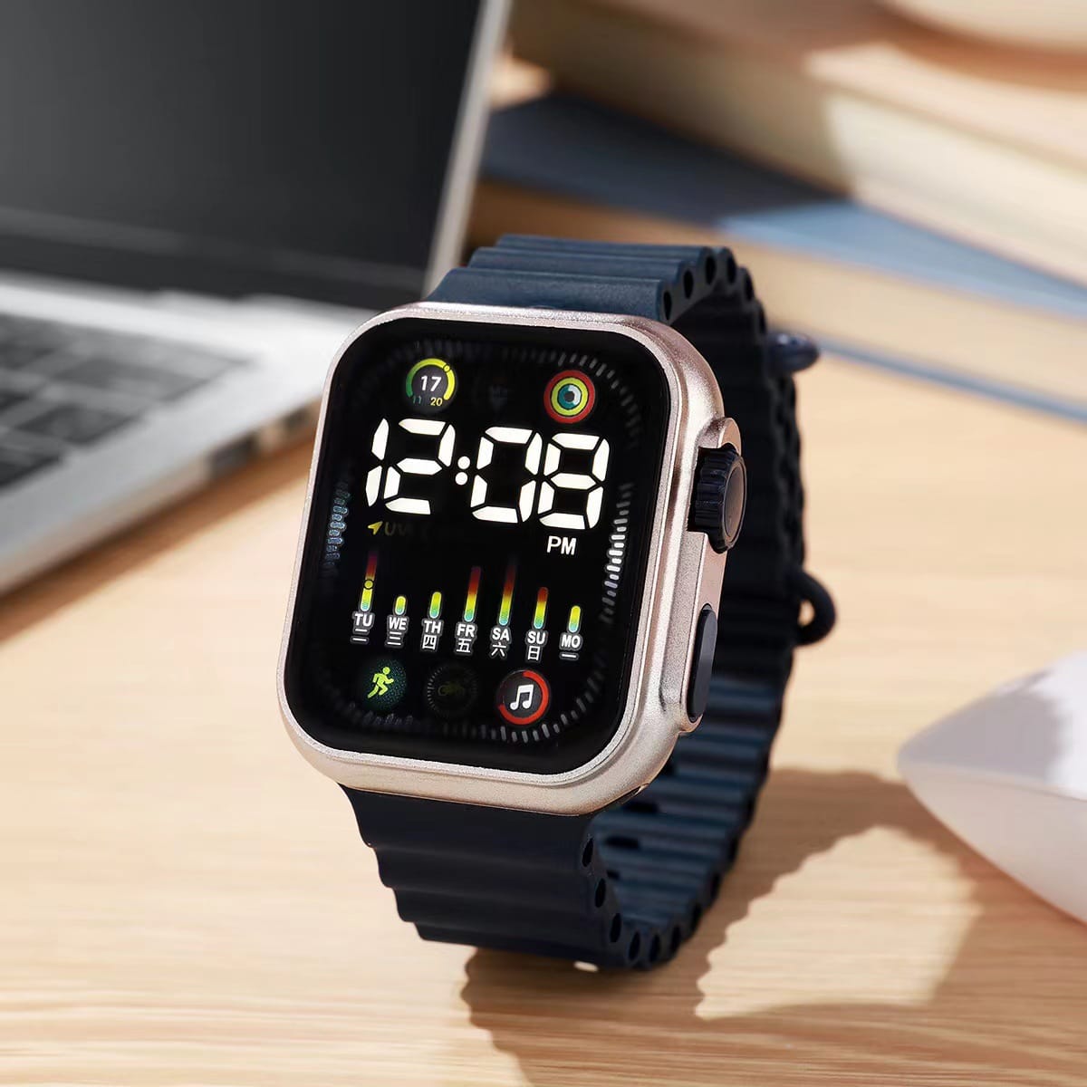 Picture of New LED Digital Fashionable Luxury Silicone Band Sports Colourful Belt Watch for Men