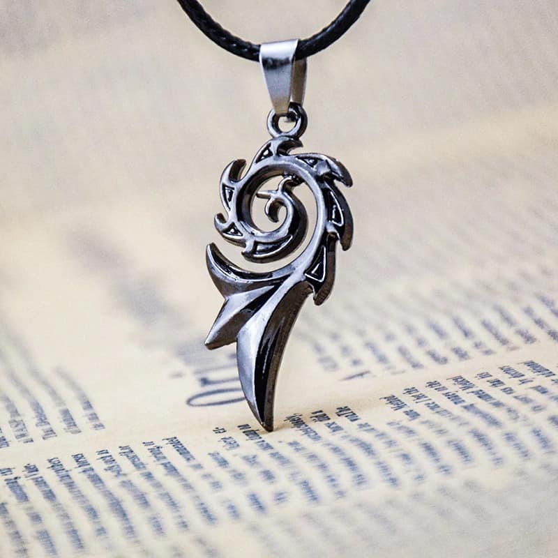 Picture of Men's Punk Dragon Flame Titanium Stainless Steel Cool leather chain Pendant Necklace Men's necklace/Unique Design Pendant Chain For Men's/ Chain For Men/Men's Pendant