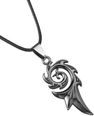 Picture of Men's Punk Dragon Flame Titanium Stainless Steel Cool leather chain Pendant Necklace Men's necklace/Unique Design Pendant Chain For Men's/ Chain For Men/Men's Pendant
